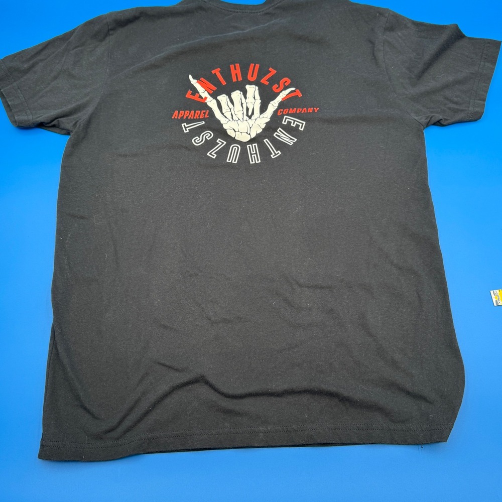 Enthuzst Apparel Company Mens Graphic‎ T Shirt Black Size L Skeleton Hand Y2K - Picture 4 of 5